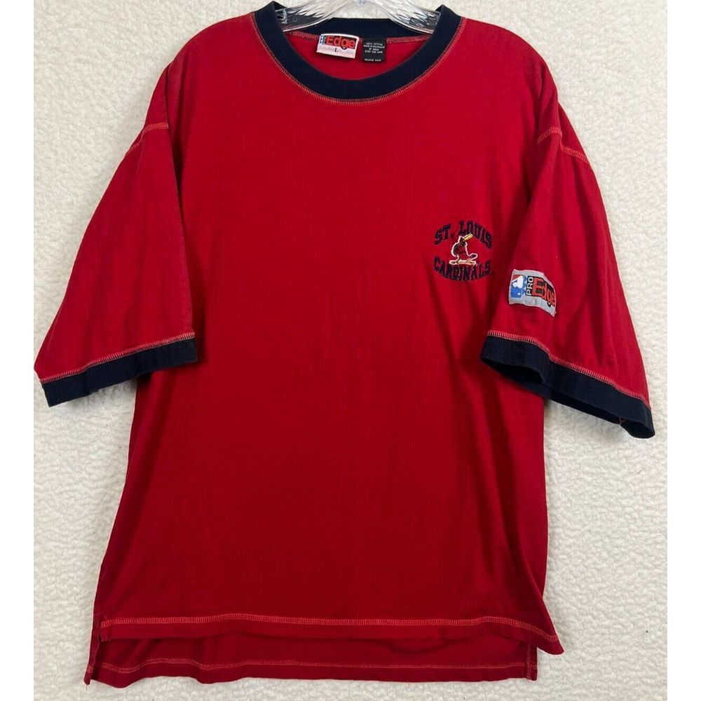 St. Louis Cardinals Vintage Shirt Mens Large‎ Pro Edge Embroidered Baggy Y2K Red